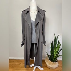 Zara Woman Olive Double Breasted Belted Trench Coat
